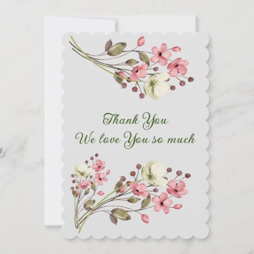 Floral elegant Thank You Holiday Card
