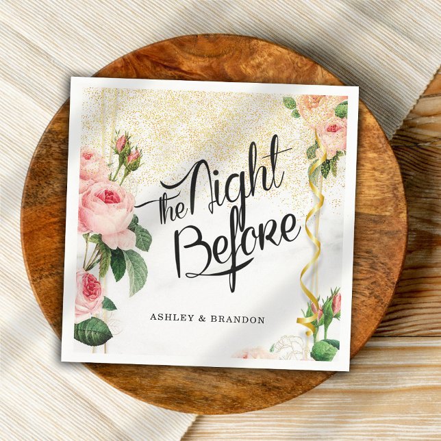 Floral Elegant The Night Before Rehearsal Napkins (Creator Uploaded)