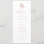 Floral Elegant Vintage French Roses Wedding Program (Front)