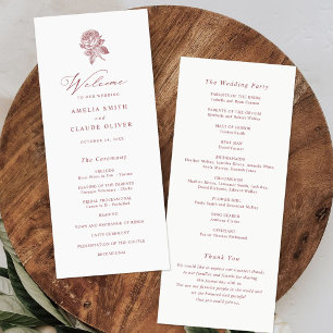 Floral Elegant Vintage French Roses Wedding Program