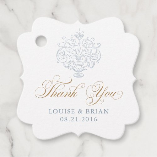 Floral Elegant Vintage Ornament Gold Wedding Favor Tags