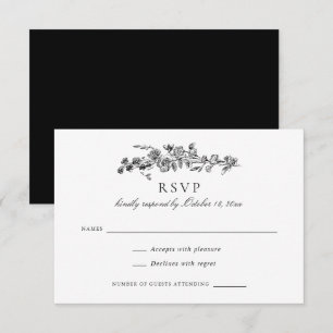 Floral Elegant Vintage Roses Toile Wedding RSVP Invitation