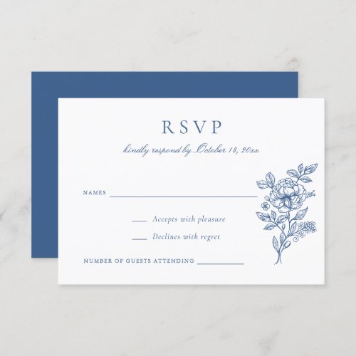 Floral Elegant Vintage Wedding RSVP Invitation