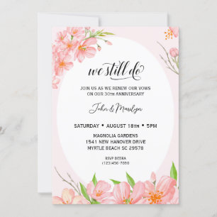 Floral Elegant Vow Renewal Anniversary Invitation
