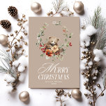 Floral Elegant Watercolor Merry Christmas Wishes Holiday Card<br><div class="desc">Winter Wonderla Elegant Watercolor Merry Christmas Holiday Card</div>