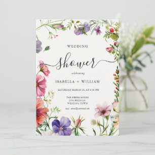 Floral Elegant Watercolor Wedding Shower Invitation