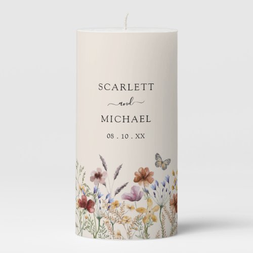 Floral Elegant Wedding Candle