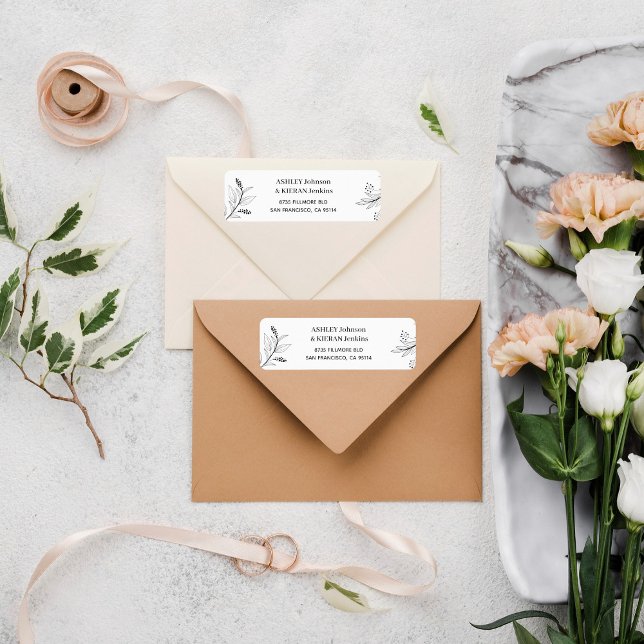 Floral Elegant Wedding return address  Label (Creator Uploaded)