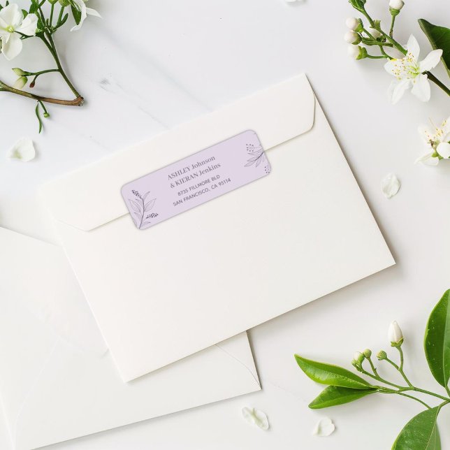 Floral Elegant Wedding return address  Label (Creator Uploaded)