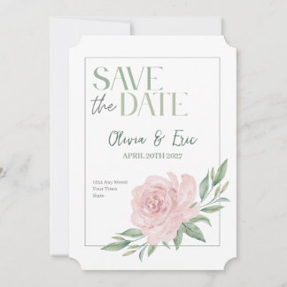 Floral Elegant Wedding Save The Date Card