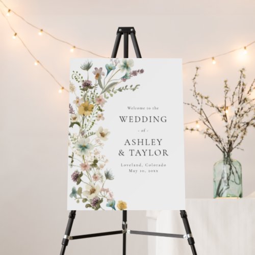 Floral Elegant Wedding Sign