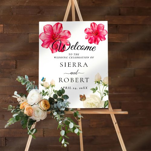 Floral Elegant Wedding Welcome Sign