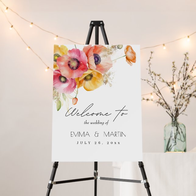  Floral Elegant Welcome Wedding Foam Board (In Situ (Stand))