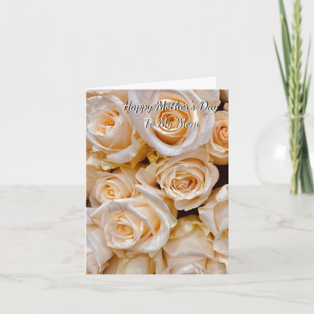 Floral Elegant White Roses Mother's Day Card (Front)