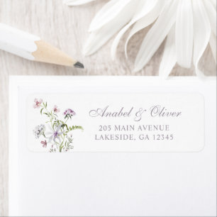 Floral Elegant Wildflowers Blush Return Address Label
