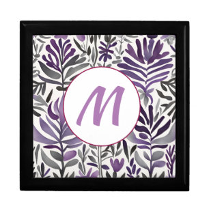 Floral Elements in Purple Gift Box