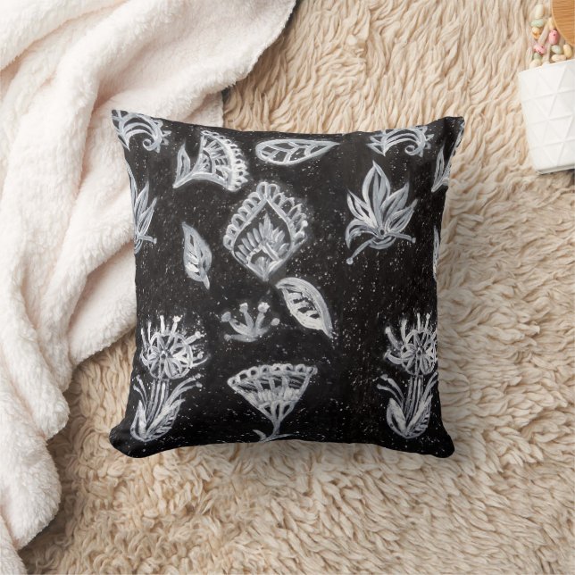 Floral Elements  Throw Pillow (Blanket)