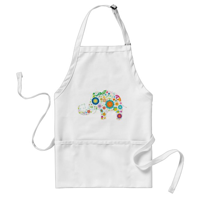Floral Elephant Adult Apron (Front)