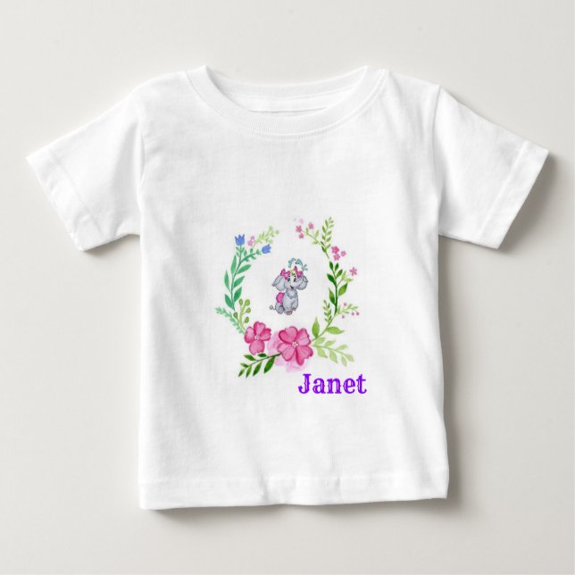 Floral Elephant Infant Shirt (Front)