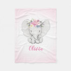 Floral Elephant Personalized Girl
