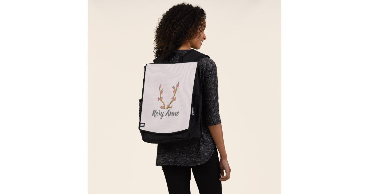 Floral Elk Antler Boho Girls Backpack Zazzle Com
