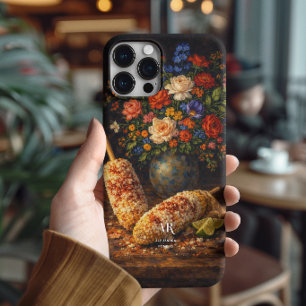Floral Elote Still Life Monogram iPhone 15 Pro Max Case