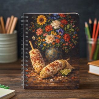 Floral Elote Still Life | Monogram Notebook