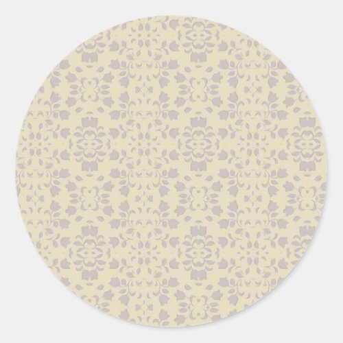 Floral Embossed Pattern Classic Round Sticker