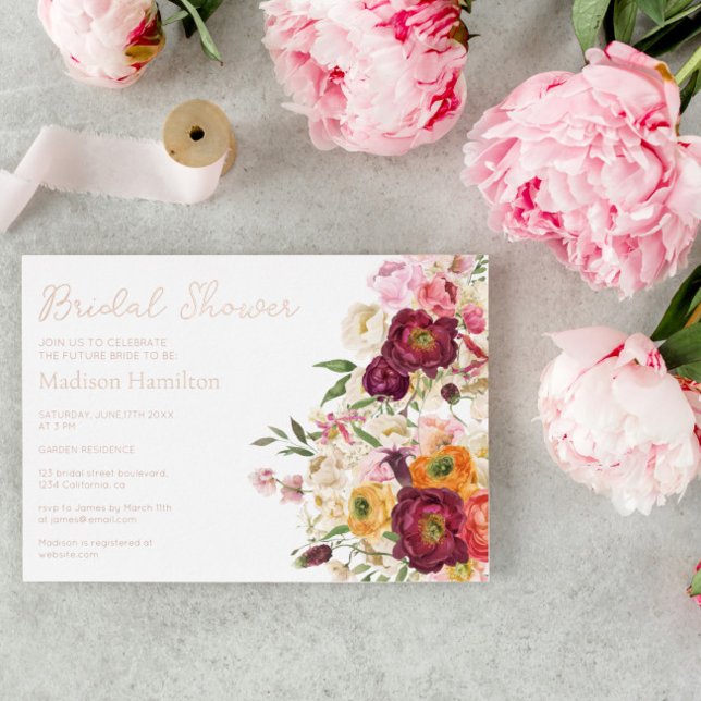 FLORAL Embrace Matrimony Bridal Shower Invitation Foil Invitation (Creator Uploaded)