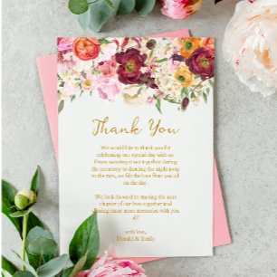 FLORAL Embrace Matrimony Wedding Thank You Card