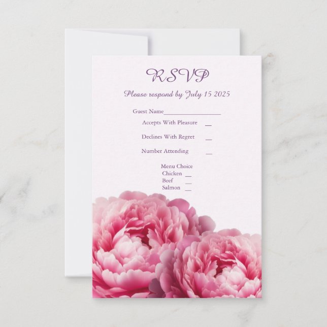 Floral Embrace Wedding RSVP Card (Front)