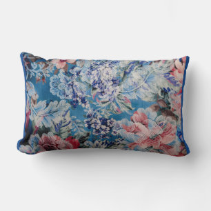 Floral Embroidered Pattern Colorful Flowers Lumbar Pillow