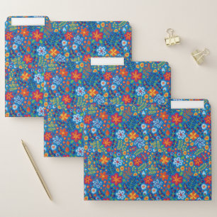 Floral Embroidery Pattern File Folder