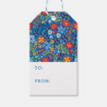 Floral Embroidery Pattern Gift Tags