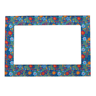 Floral Embroidery Pattern Magnetic Frame