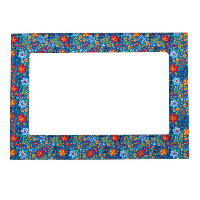 Floral Embroidery Pattern Magnetic Frame (Front)