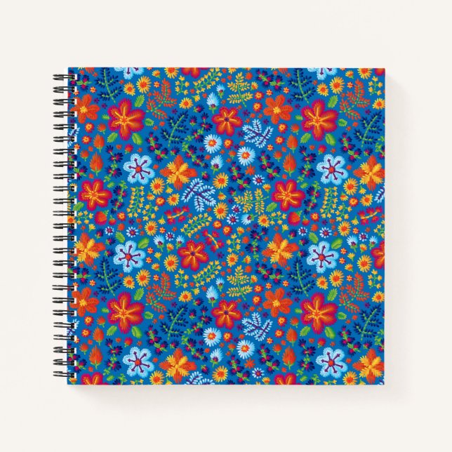 Floral Embroidery Pattern Notebook (Front)