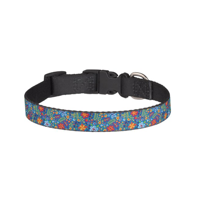 Floral Embroidery Pattern Pet Collar (Front)