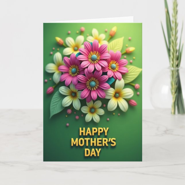 Floral Emerald Greeting Card (Front)