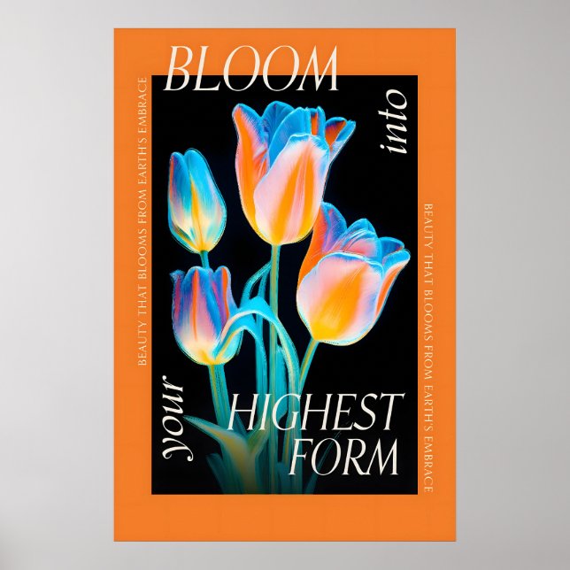 Floral Empowerment Art Print Electric Tulips (Front)