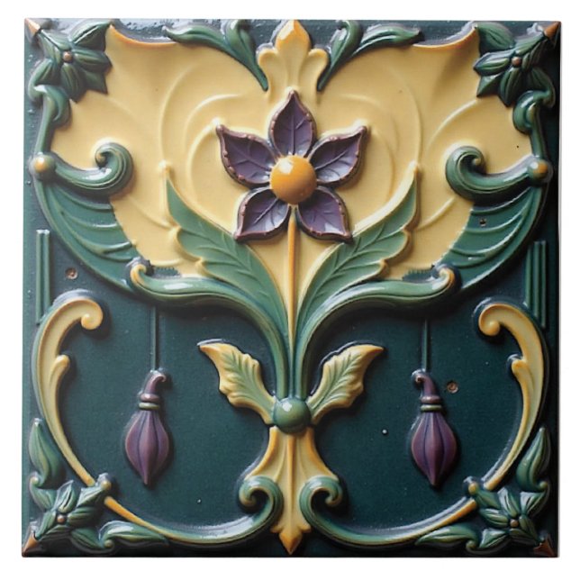Floral Empress Ceramic Tile (Front)