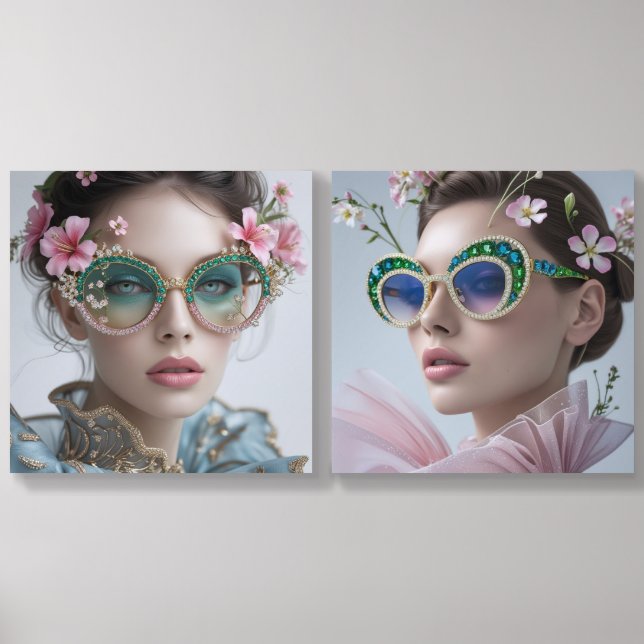 Floral Empress Eyewear Acrylic Photo Tile (Front Set)