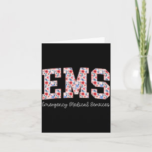 Floral Ems Emergency Medical Services Emt Wildflow Card