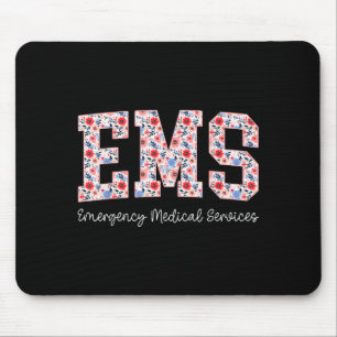Floral Ems Emergency Medical Services Emt Wildflow Mouse Pad