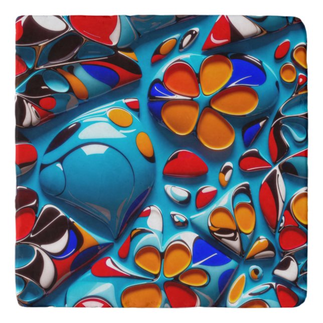 Floral Enamel Trivet (Front)