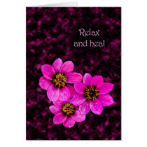 Floral encouragement saying relax and heal