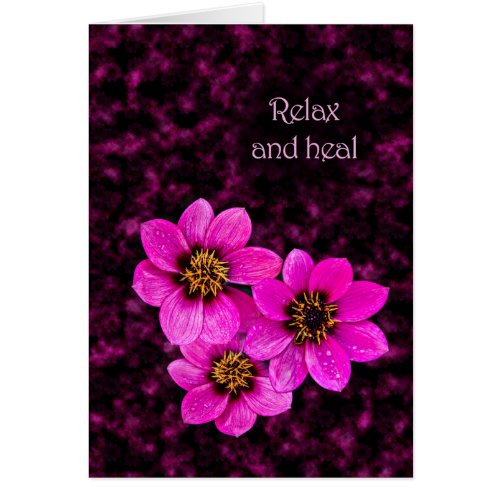 Floral encouragement saying relax and heal