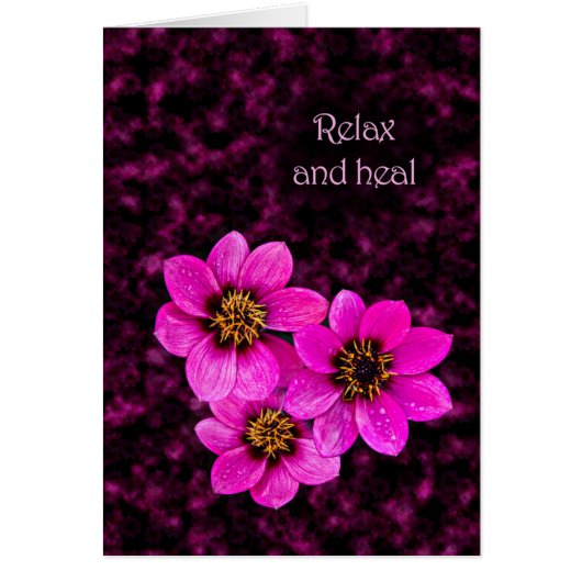 Floral encouragement saying relax and heal (Front)