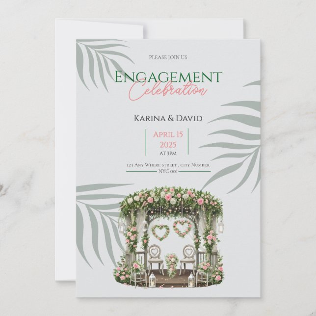 Floral Engagement Card Garden Vows  (Front)