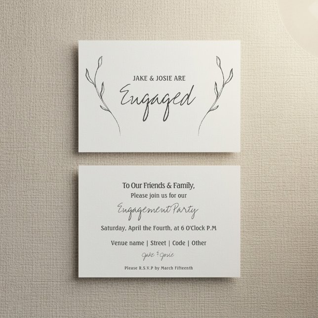 Floral Engagement, engaged party announcement (Floral Engagement, engaged party announcement.)